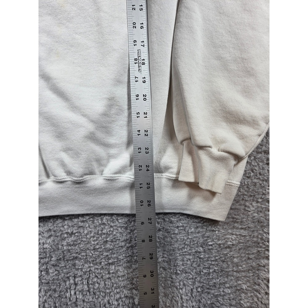 Jerzees Sweatshirt Large Cream Unisex Reading Is Fun Books Embroidered Vintage - Picture 4 of 7